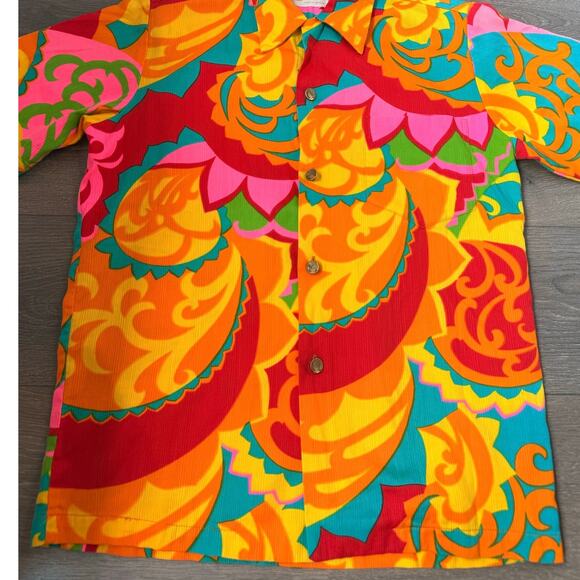 VINTAGE RARE 60s HAWAIIAN CASUALS BY STAN HICKS SHIRT ALOHA SURF LUAU ABSTRACT - Picture 3 of 7